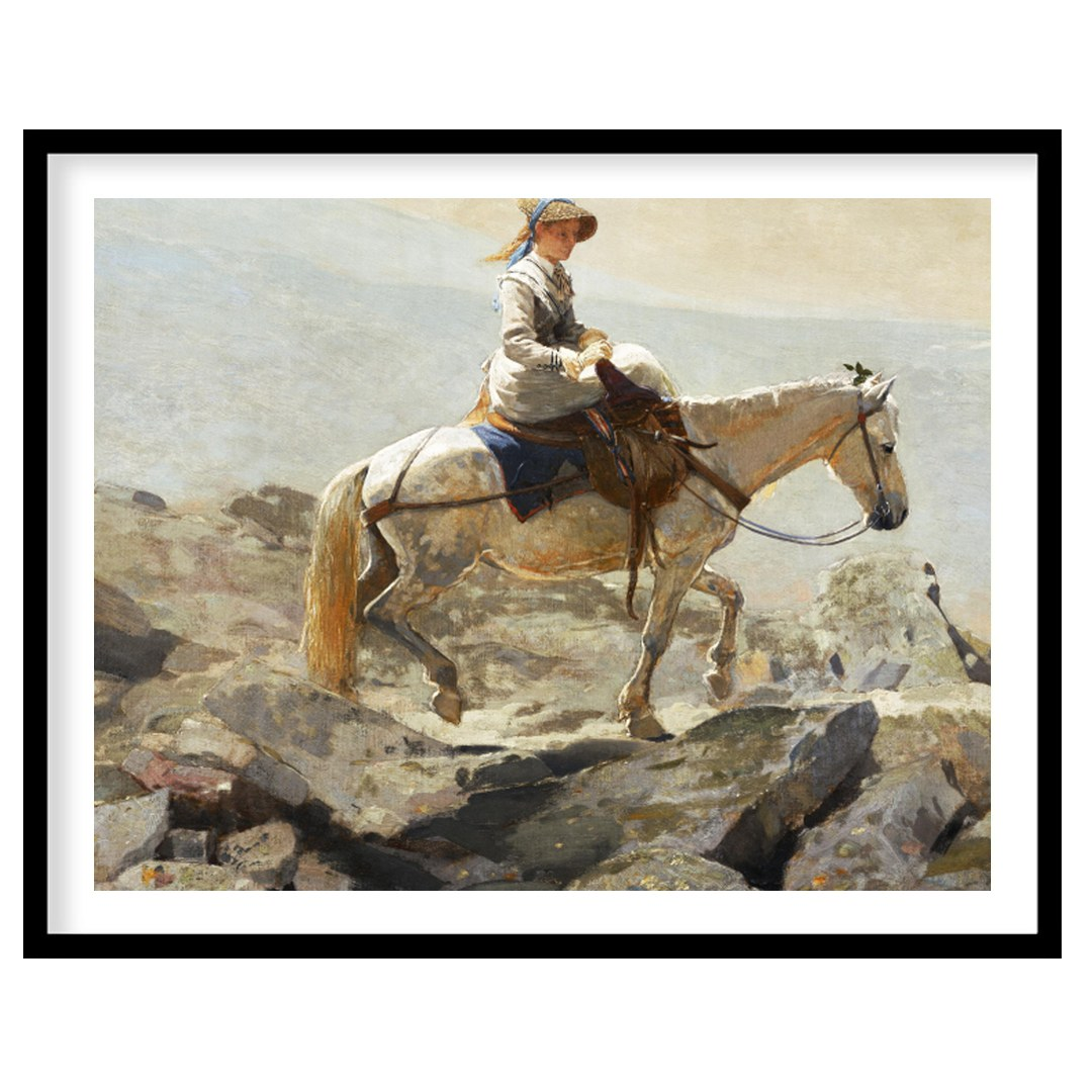 Capture a serene moment with this exquisite artwork featuring a contemplative rider on horseback for bedroom