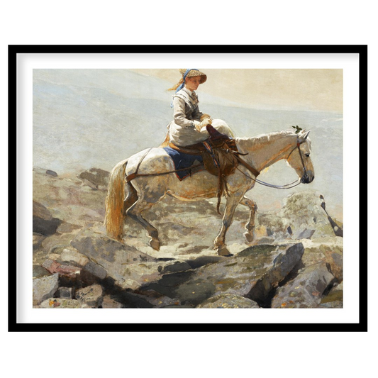 Capture a serene moment with this exquisite artwork featuring a contemplative rider on horseback for bedroom