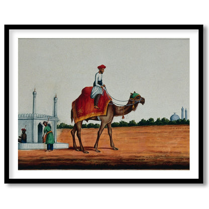 Immerse yourself in a scene of serene travel with this exquisite artwork depicting a rider on a for gallery