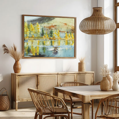 Immerse yourself in the serene beauty of nature with this stunning watercolor artwork. The piece for Dining
