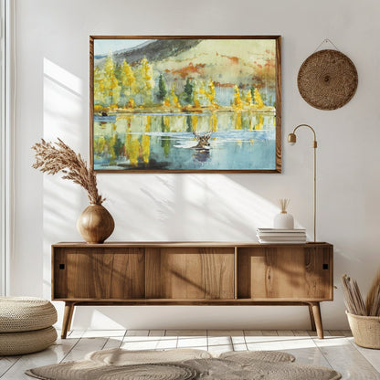 Immerse yourself in the serene beauty of nature with this stunning watercolor artwork. The piece for Sitting Area