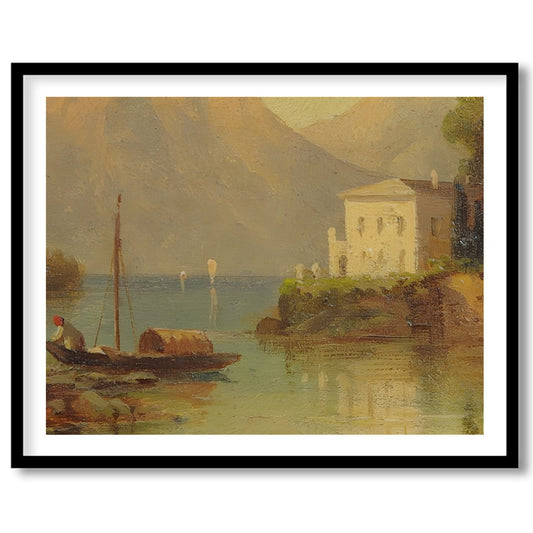 Immerse yourself in the serenity of this captivating landscape, showcasing a gentle lakeside scene for space
