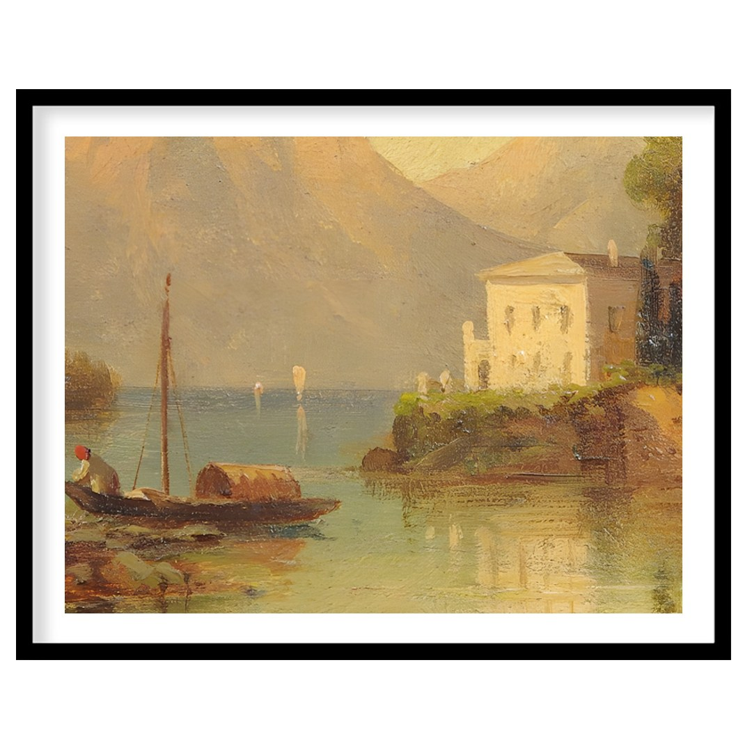 Immerse yourself in the serenity of this captivating landscape, showcasing a gentle lakeside scene for space