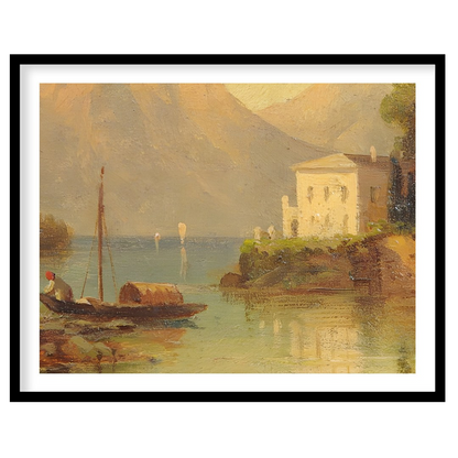 Immerse yourself in the serenity of this captivating landscape, showcasing a gentle lakeside scene for space