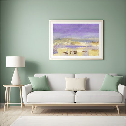Experience the serene beauty of nature with this exquisite watercolor piece, showcasing dreamy for Hall