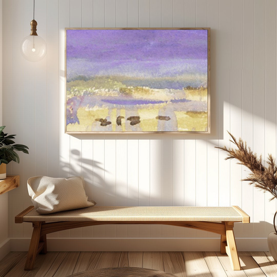 Experience the serene beauty of nature with this exquisite watercolor piece, showcasing dreamy for Hallway