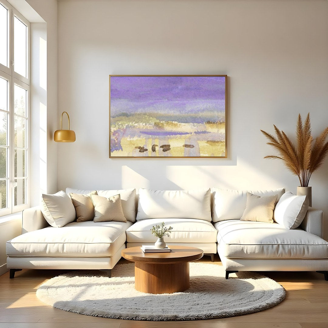 Experience the serene beauty of nature with this exquisite watercolor piece, showcasing dreamy for Living Room