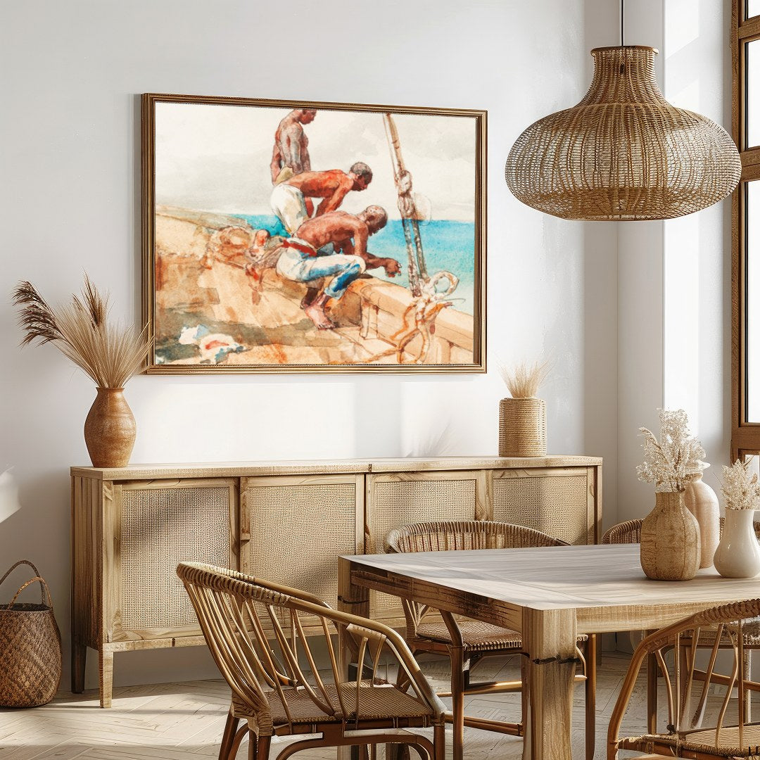 Immerse yourself in the serene beauty of this nautical masterpiece, capturing a moment of maritime for Dining