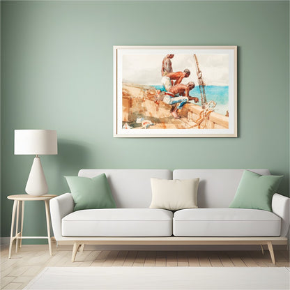 Immerse yourself in the serene beauty of this nautical masterpiece, capturing a moment of maritime for Hall
