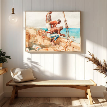 Immerse yourself in the serene beauty of this nautical masterpiece, capturing a moment of maritime for Hallway