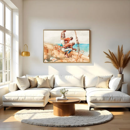 Immerse yourself in the serene beauty of this nautical masterpiece, capturing a moment of maritime for Living Room