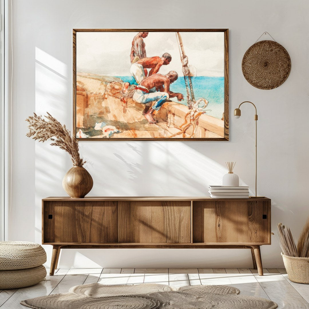 Immerse yourself in the serene beauty of this nautical masterpiece, capturing a moment of maritime for Sitting Area