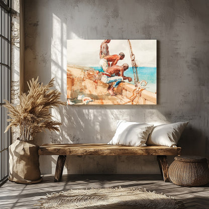 Immerse yourself in the serene beauty of this nautical masterpiece, capturing a moment of maritime for Veranda