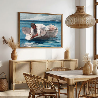 Immerse yourself in the serene beauty of this captivating watercolor painting, featuring a lone for Dining