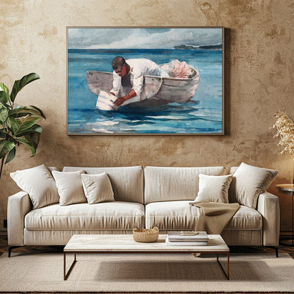 Immerse yourself in the serene beauty of this captivating watercolor painting, featuring a lone for Family Room