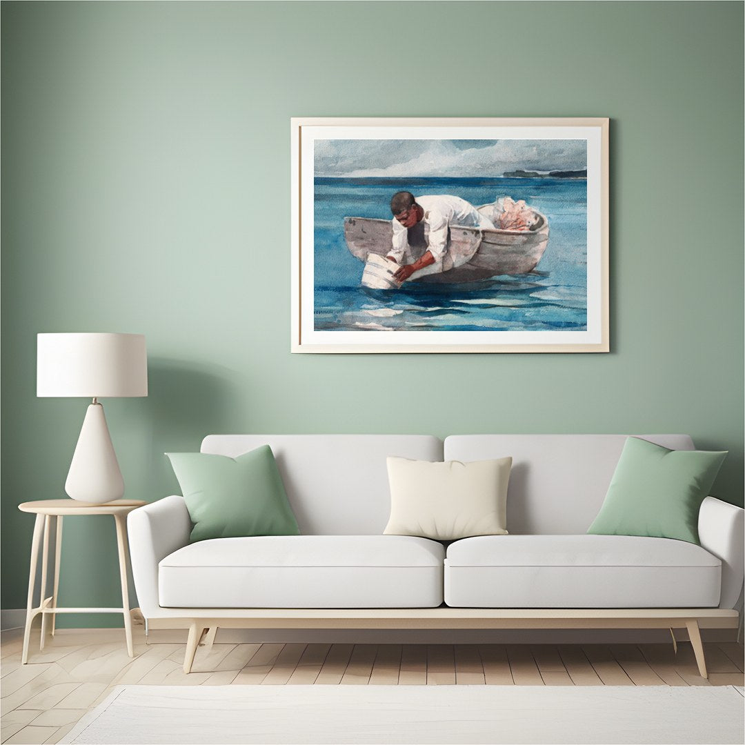 Immerse yourself in the serene beauty of this captivating watercolor painting, featuring a lone for Hall
