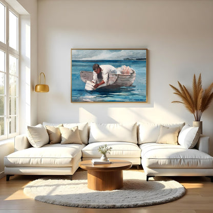 Immerse yourself in the serene beauty of this captivating watercolor painting, featuring a lone for Living Room