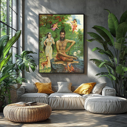 Immerse yourself in the serene beauty of this enchanting artwork, featuring a sage in meditation by for Balcony