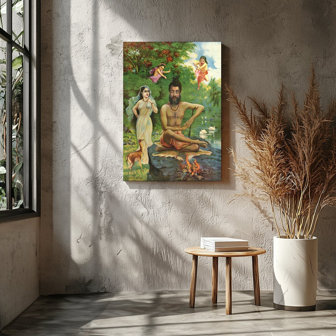 Immerse yourself in the serene beauty of this enchanting artwork, featuring a sage in meditation by for Entrance