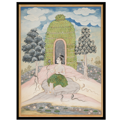 Immerse yourself in the serene elegance of this exquisite artwork depicting Lord Shiva in for loft