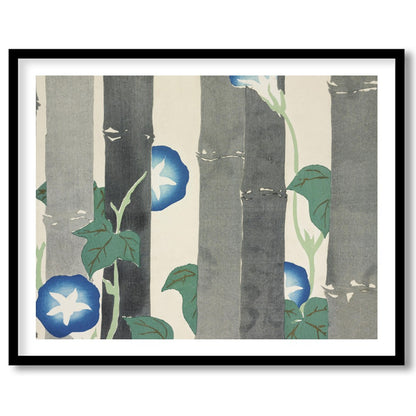 Dive into the serene world of nature with this exquisite artwork featuring vibrant morning glories for retreat