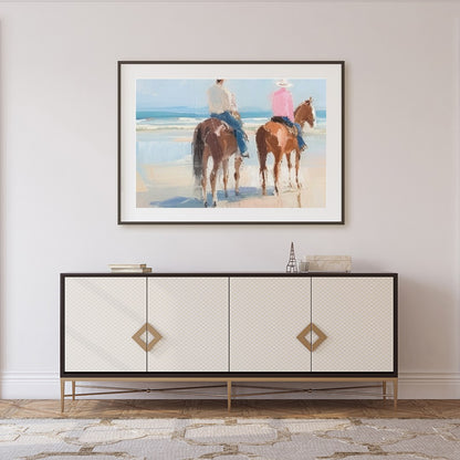 Immerse yourself in the serene beauty of a peaceful beach scene with this captivating artwork. for Foyer