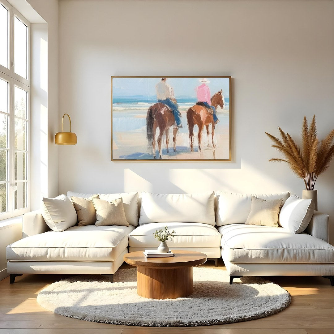Immerse yourself in the serene beauty of a peaceful beach scene with this captivating artwork. for Living Room