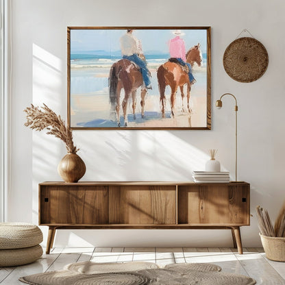 Immerse yourself in the serene beauty of a peaceful beach scene with this captivating artwork. for Sitting Area
