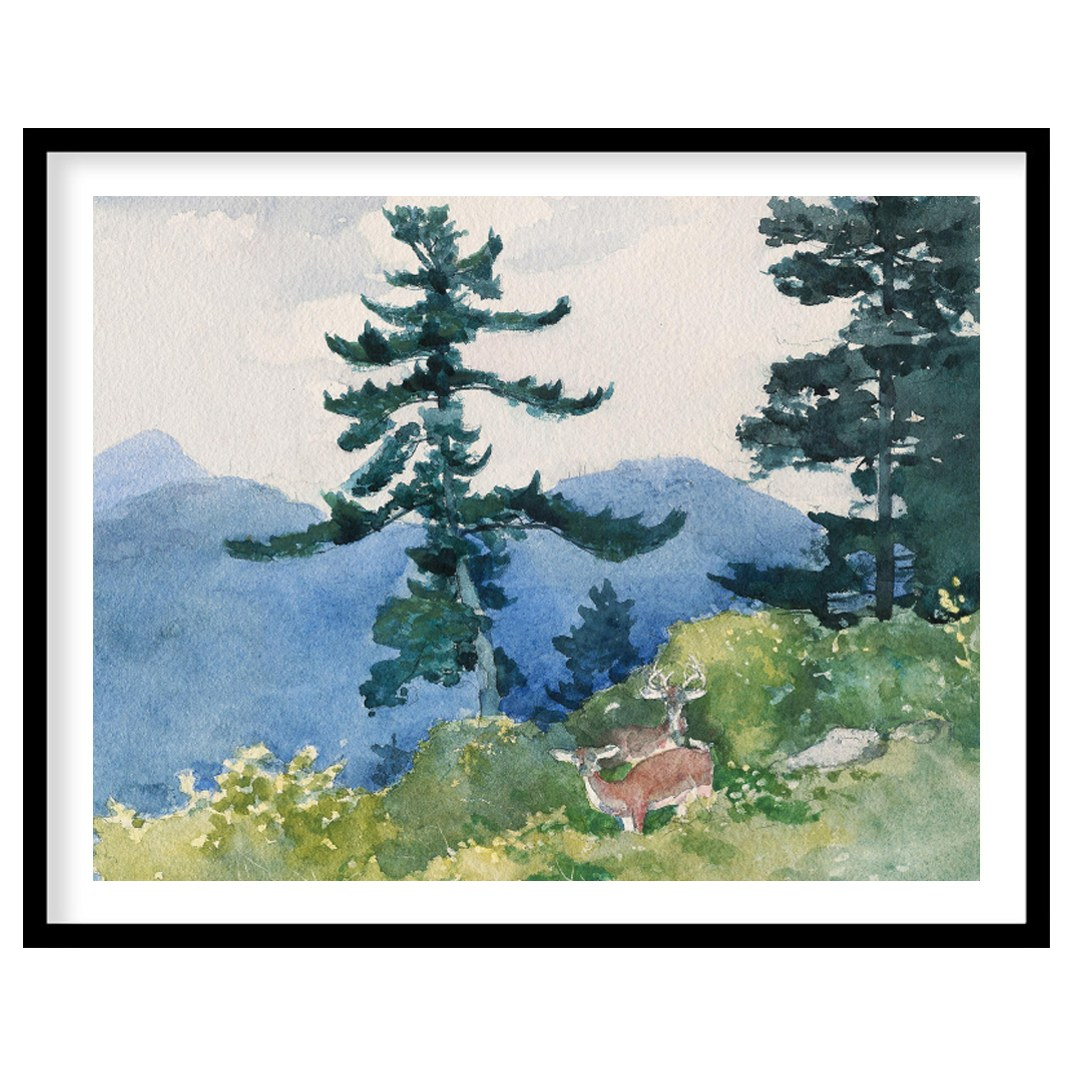 Immerse yourself in the serene beauty of nature with this enchanting watercolor landscape. for place