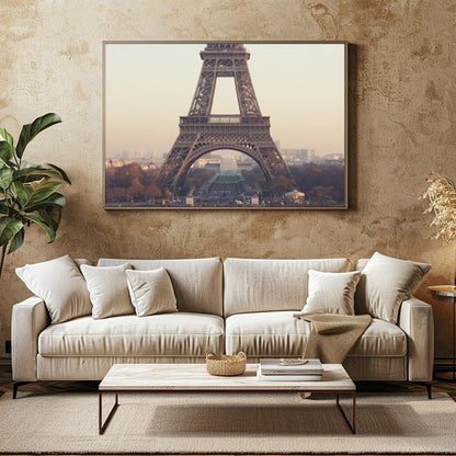 Capture the serene beauty of Paris at dawn with this breathtaking artwork. Featuring the iconic for Family Room