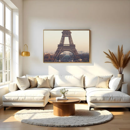 Capture the serene beauty of Paris at dawn with this breathtaking artwork. Featuring the iconic for Living Room