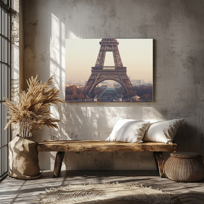 Capture the serene beauty of Paris at dawn with this breathtaking artwork. Featuring the iconic for Veranda