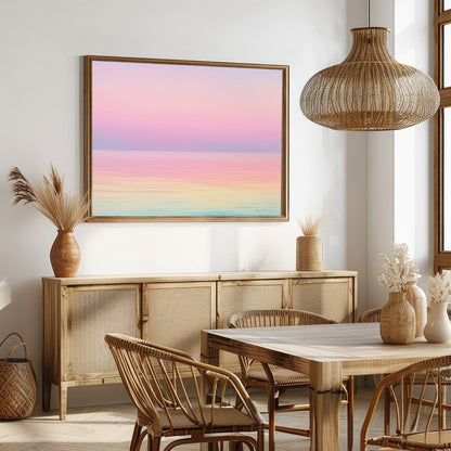 Immerse yourself in the serene beauty of this pastel seascape, where gentle hues blend seamlessly for Dining