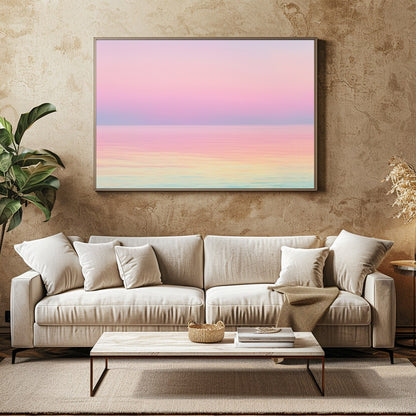 Immerse yourself in the serene beauty of this pastel seascape, where gentle hues blend seamlessly for Family Room