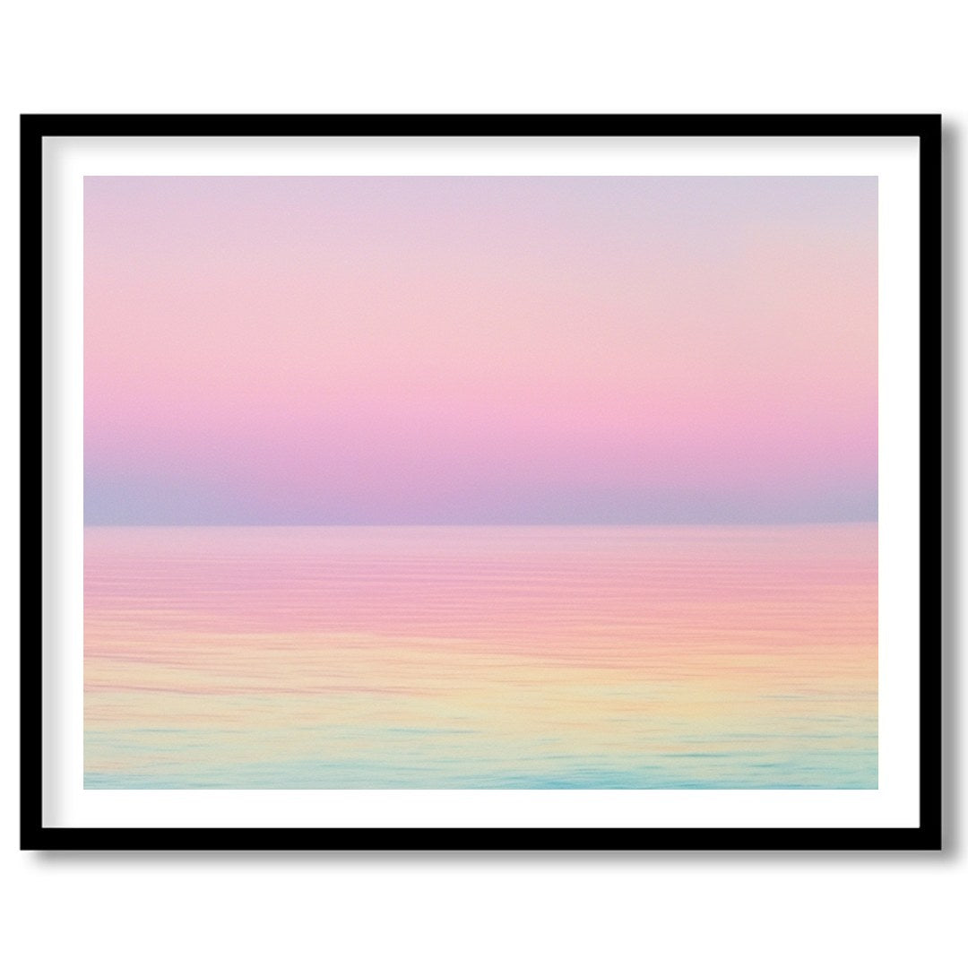 Immerse yourself in the serene beauty of this pastel seascape, where gentle hues blend seamlessly for interior