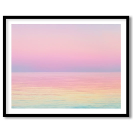 Immerse yourself in the serene beauty of this pastel seascape, where gentle hues blend seamlessly for interior
