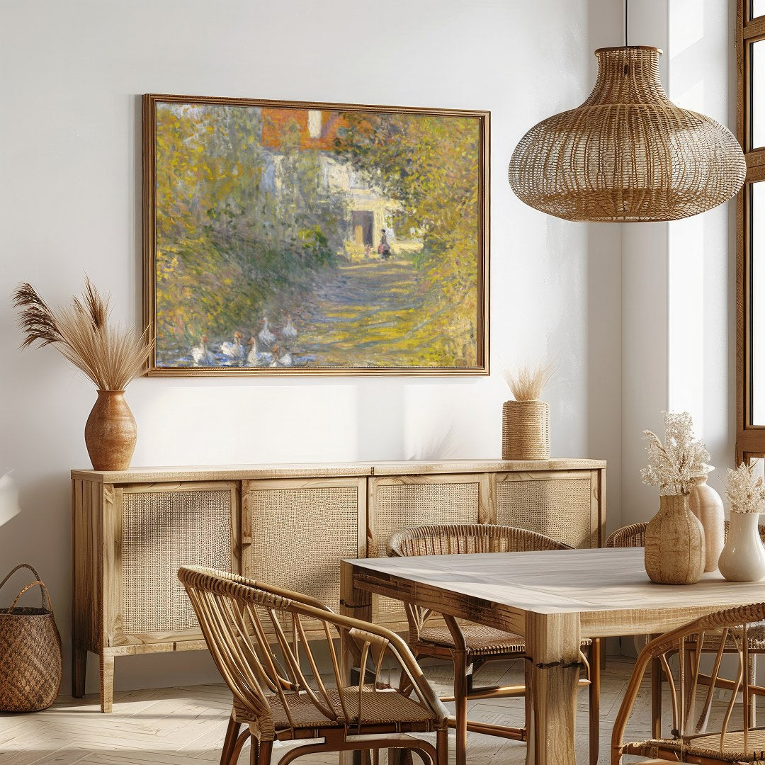 Immerse yourself in the serene beauty of this Impressionist masterpiece. The gentle play of light for Dining