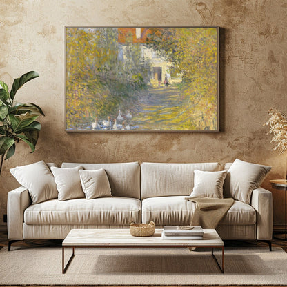 Immerse yourself in the serene beauty of this Impressionist masterpiece. The gentle play of light for Family Room