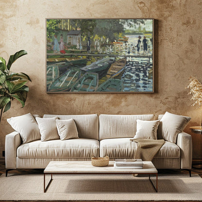 Immerse yourself in the serene beauty of this impressionist lakeside scene. With its vibrant for Family Room