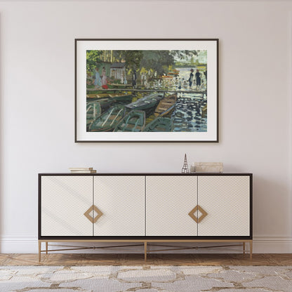 Immerse yourself in the serene beauty of this impressionist lakeside scene. With its vibrant for Foyer