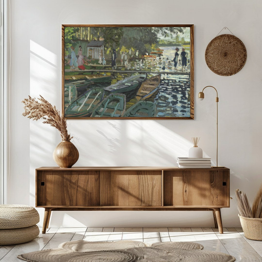 Immerse yourself in the serene beauty of this impressionist lakeside scene. With its vibrant for Sitting Area