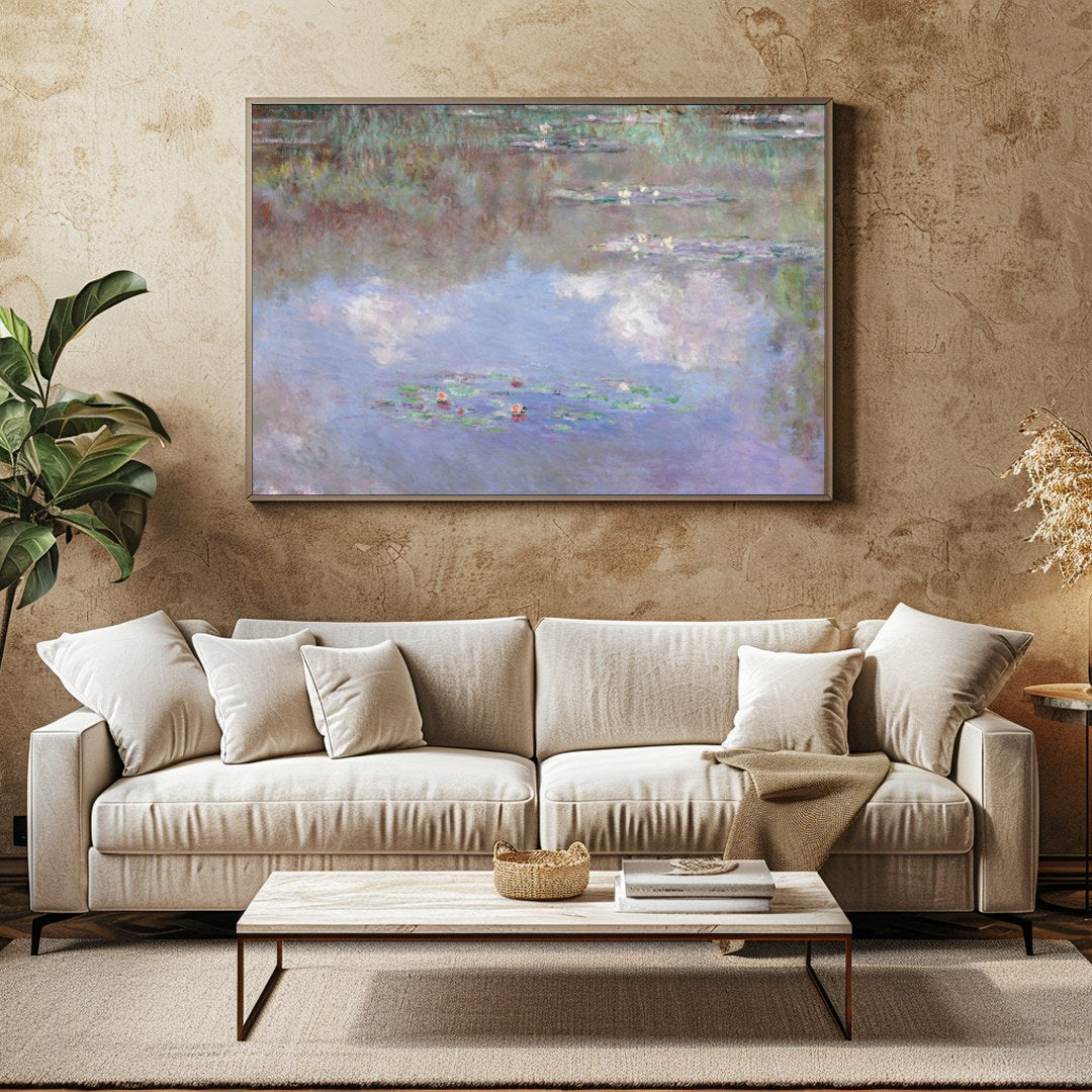 Immerse yourself in the serene beauty of nature with this stunning artwork depicting a tranquil for Family Room