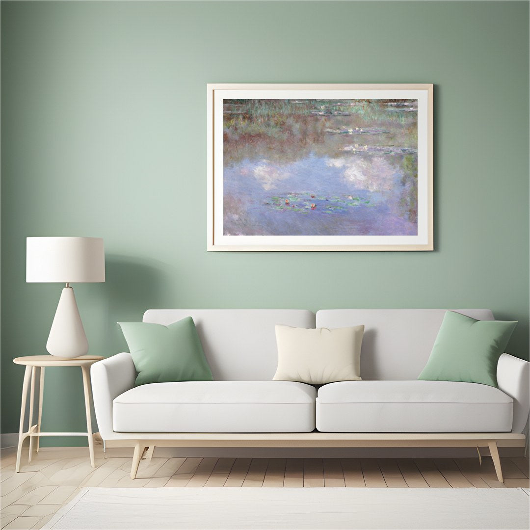 Immerse yourself in the serene beauty of nature with this stunning artwork depicting a tranquil for Hall