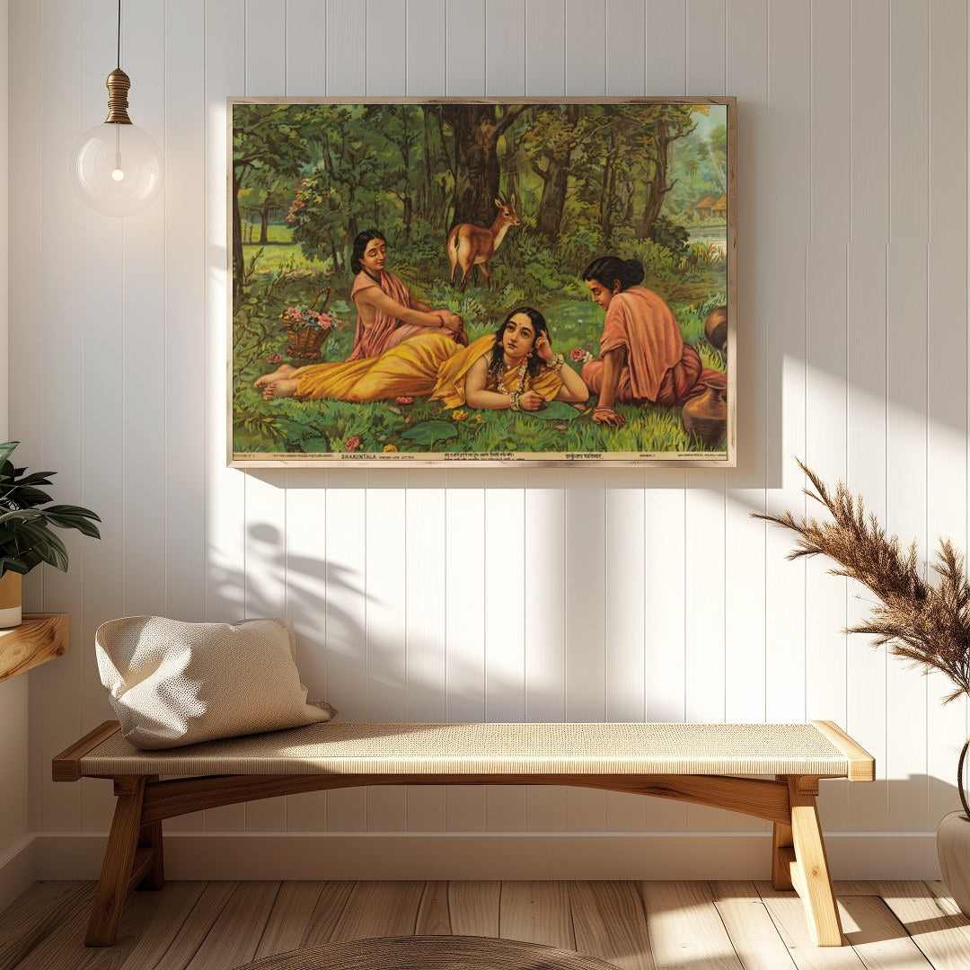 Embark on a journey into serenity with this exquisite artwork depicting a serene forest scene. for Hallway