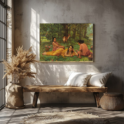 Embark on a journey into serenity with this exquisite artwork depicting a serene forest scene. for Veranda