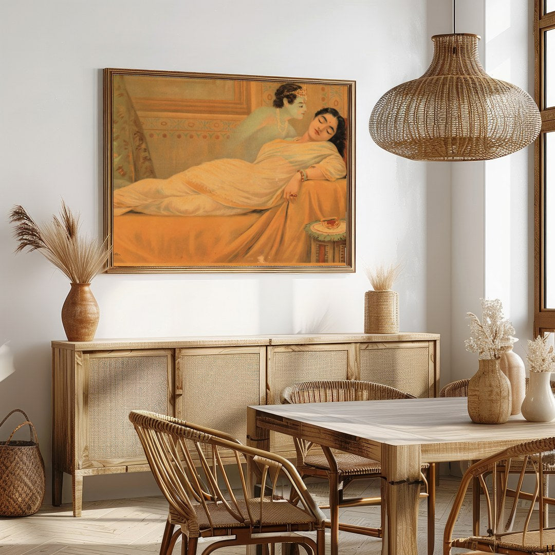 Experience the serene beauty of 'Tranquil Reverie', a captivating piece that captures a moment of for Dining