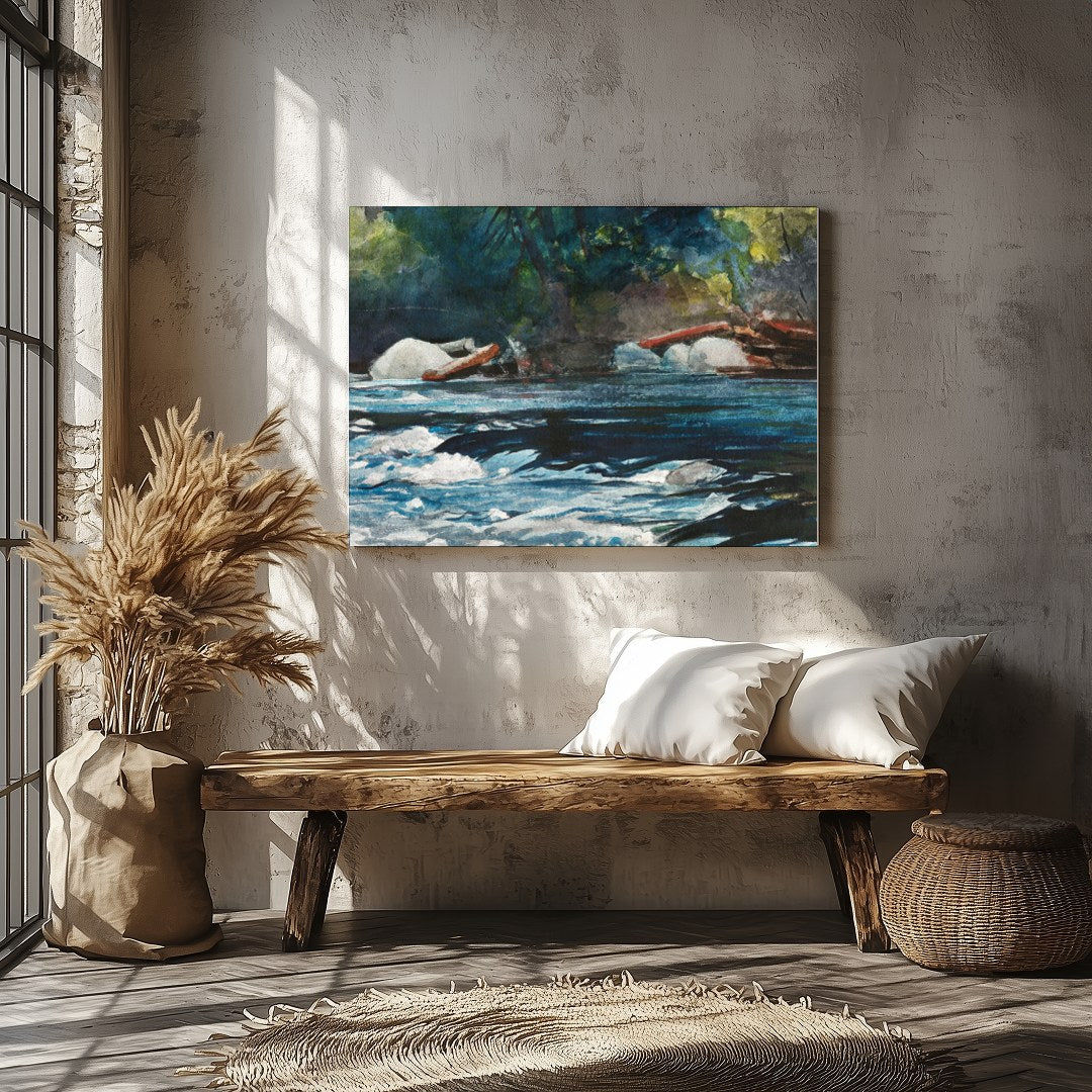 Immerse yourself in the serene beauty of nature with this stunning abstract depiction of a river for Veranda