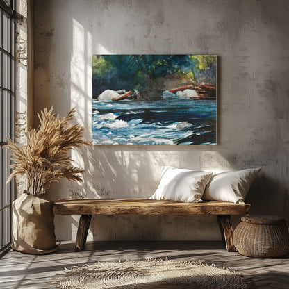 Immerse yourself in the serene beauty of nature with this stunning abstract depiction of a river for Veranda