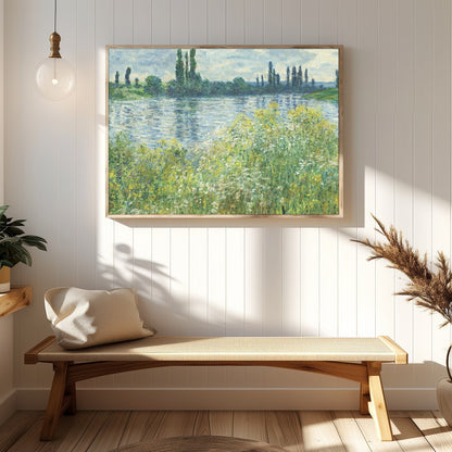 Experience the serene beauty of nature with this captivating landscape artwork, depicting a calm for Hallway