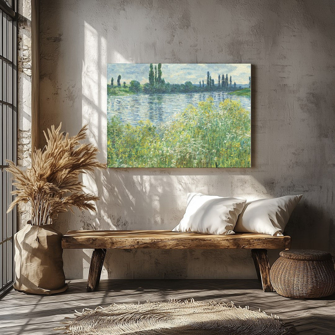 Experience the serene beauty of nature with this captivating landscape artwork, depicting a calm for Veranda